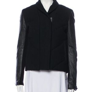 NWT Helmut Lang Strata Leather Sleeve Quilted Jacket - size small